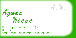agnes wiese business card