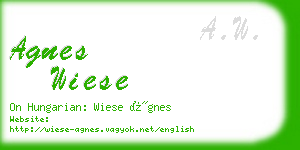 agnes wiese business card